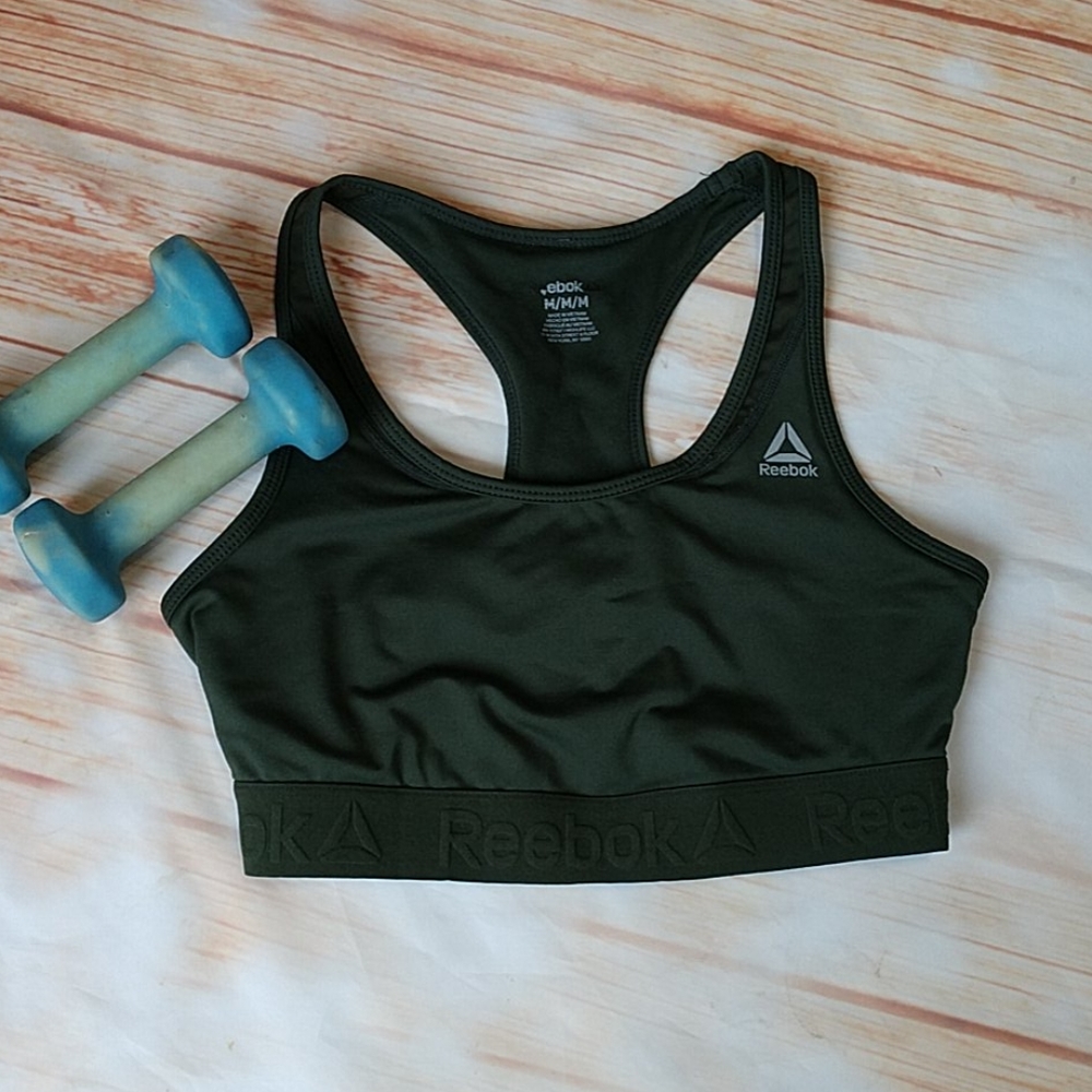 Reebok forest green sports bra. Size M